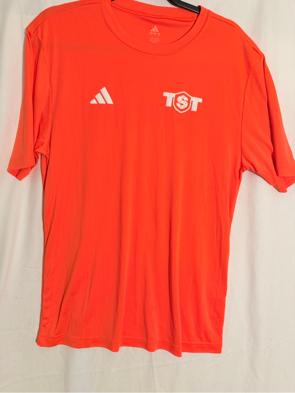 #380 Adidas Men’s Bright Orange Athletic Jersey - Short Sleeve Training Tee